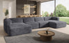 Gemütliches U-förmiges Cord-Sofa: Luxuriöser Komfort mit Schlaffunktion und Stauraum