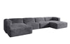Gemütliches U-förmiges Cord-Sofa: Luxuriöser Komfort mit Schlaffunktion und Stauraum