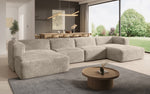 Lade das Bild in den Galerie-Viewer, Gemütliches U-förmiges Cord-Sofa: Luxuriöser Komfort mit Schlaffunktion und Stauraum
