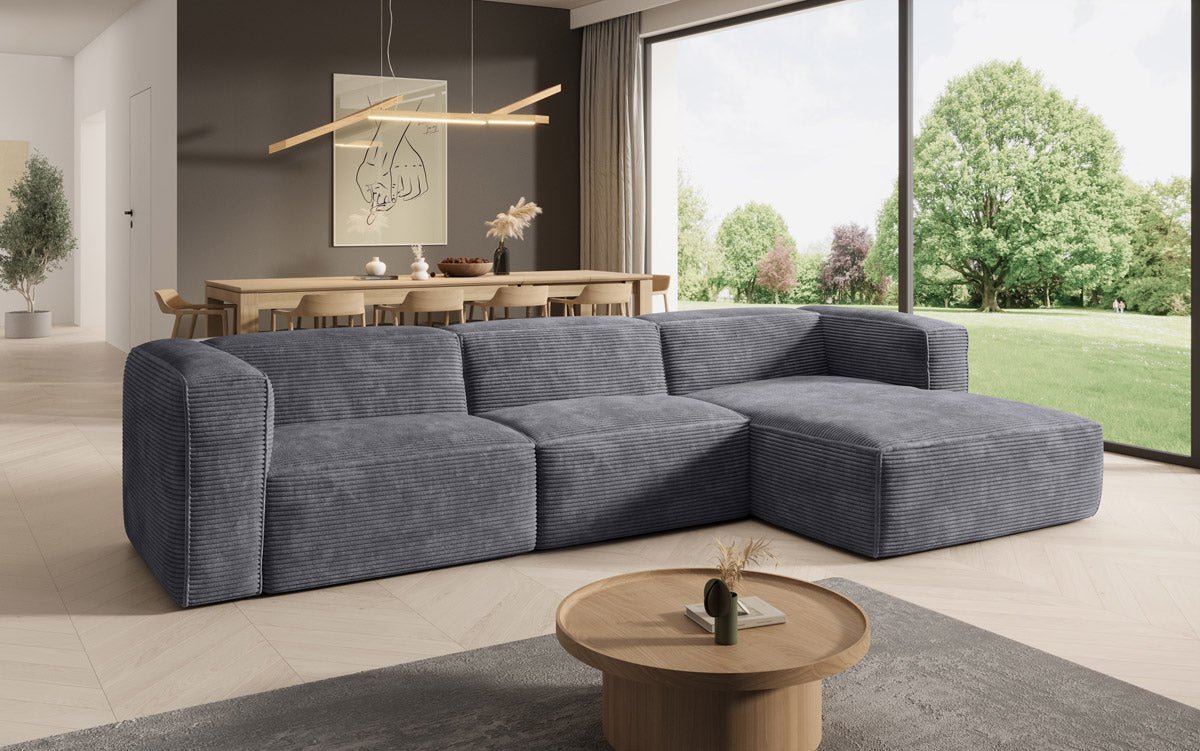 Luxuriöses Designer Cord Ecksofa Comfy L – Modern, Gemütlich, Vielseitig Wohnzimmer
