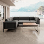 Lade das Bild in den Galerie-Viewer, Luxuriöse Garten-Ecklounge mit Tisch: Wetterfestes Aluminium, Sunbrella-Stoff, Aevora Kollektion

