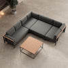 Luxuriöse Garten-Ecklounge mit Tisch: Wetterfestes Aluminium, Sunbrella-Stoff, Aevora Kollektion