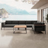 Euphoria Luxus Gartenlounge Aluminium Sunbrella Stoff Ecksofa Set mit Tisch