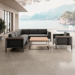 Lade das Bild in den Galerie-Viewer, Luxuriöse Euphoria Ecklounge: Elegantes Aluminium Gartenmöbel-Set mit Sunbrella Polstern, wetterfest, modern.
