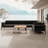Euphoria Luxus Gartenlounge Aluminium Sunbrella Stoff Ecksofa Set mit Tisch