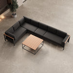 Lade das Bild in den Galerie-Viewer, Euphoria Luxus Gartenlounge Aluminium Sunbrella Stoff Ecksofa Set mit Tisch
