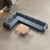 Euphoria Luxus Gartenlounge Aluminium Sunbrella Stoff Ecksofa Set mit Tisch