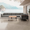 Euphoria Luxus Gartenlounge Aluminium Sunbrella Stoff Ecksofa Set mit Tisch