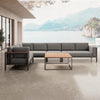 Euphoria Luxus Gartenlounge Aluminium Sunbrella Stoff Ecksofa Set mit Tisch