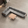 Euphoria Luxus Gartenlounge Aluminium Sunbrella Stoff Ecksofa Set mit Tisch