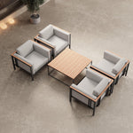Lade das Bild in den Galerie-Viewer, Luxuriöses Euphoria Outdoor Lounge Set: 4 Aluminium Sessel &amp; Couchtisch
