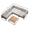 Luxuriöse Garten-Ecklounge mit Tisch: Wetterfestes Aluminium, Sunbrella-Stoff, Aevora Kollektion