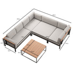 Lade das Bild in den Galerie-Viewer, Luxuriöse Garten-Ecklounge mit Tisch: Wetterfestes Aluminium, Sunbrella-Stoff, Aevora Kollektion
