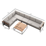 Lade das Bild in den Galerie-Viewer, Euphoria Luxus Gartenlounge Aluminium Sunbrella Stoff Ecksofa Set mit Tisch
