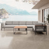 Euphoria Luxus Gartenlounge Aluminium Sunbrella Stoff Ecksofa Set mit Tisch