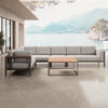 Euphoria Luxus Gartenlounge Aluminium Sunbrella Stoff Ecksofa Set mit Tisch