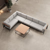 Euphoria Luxus Gartenlounge Aluminium Sunbrella Stoff Ecksofa Set mit Tisch