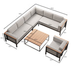 Lade das Bild in den Galerie-Viewer, Luxuriöse Euphoria Ecklounge: Elegantes Aluminium Gartenmöbel-Set mit Sunbrella Polstern, wetterfest, modern.
