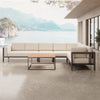 Euphoria Luxus Gartenlounge Aluminium Sunbrella Stoff Ecksofa Set mit Tisch