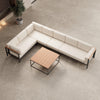 Euphoria Luxus Gartenlounge Aluminium Sunbrella Stoff Ecksofa Set mit Tisch