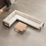 Lade das Bild in den Galerie-Viewer, Euphoria Luxus Gartenlounge Aluminium Sunbrella Stoff Ecksofa Set mit Tisch
