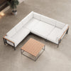 Luxuriöse Garten-Ecklounge mit Tisch: Wetterfestes Aluminium, Sunbrella-Stoff, Aevora Kollektion