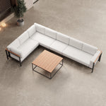 Lade das Bild in den Galerie-Viewer, Euphoria Luxus Gartenlounge Aluminium Sunbrella Stoff Ecksofa Set mit Tisch
