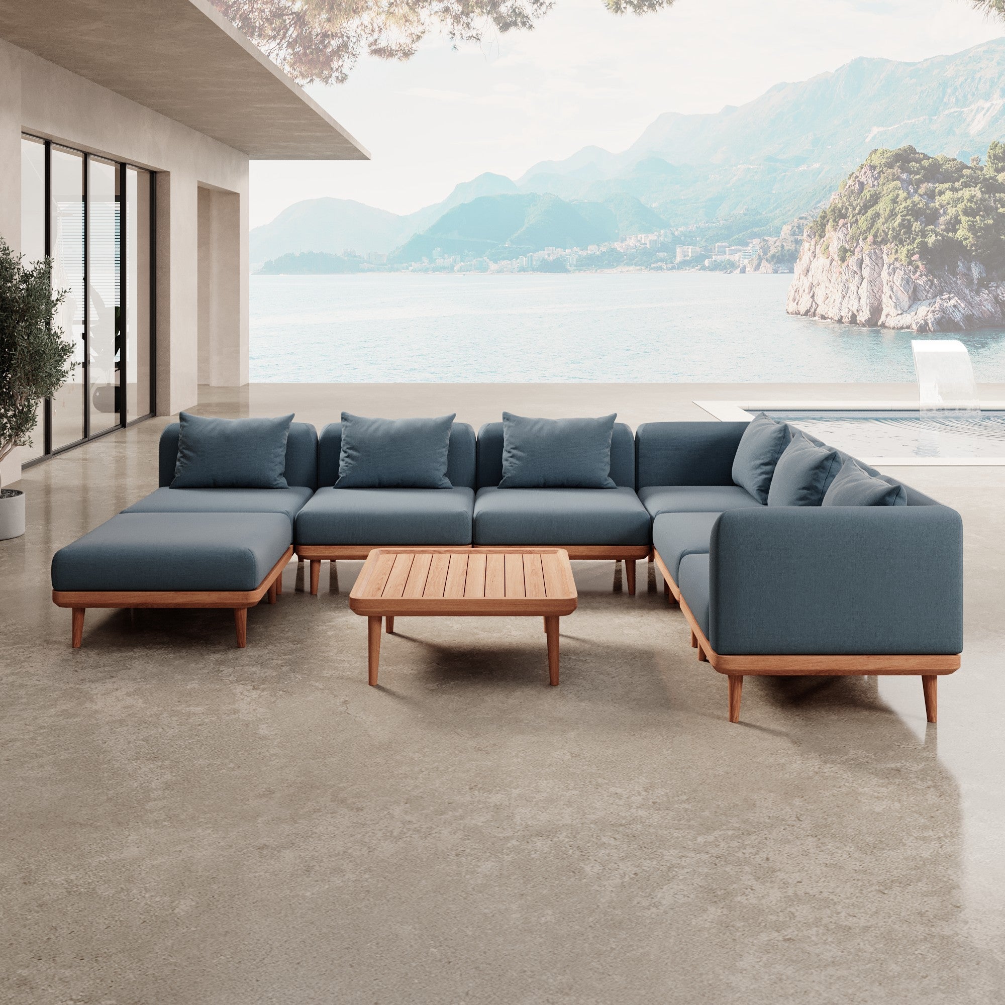 Nouri Aevora™ Luxus Outdoor Wohnlandschaft – Modulares Gartensofa mit Sunbrella Stoff