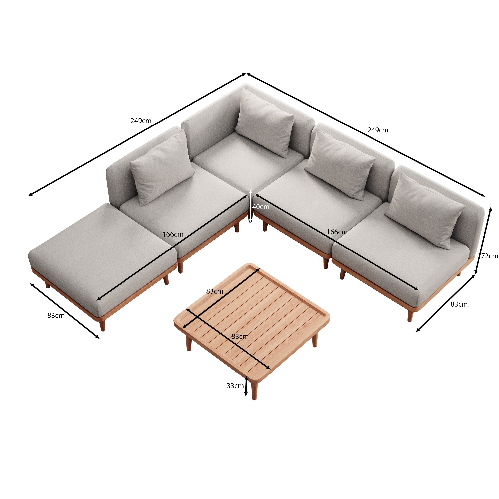 Luxuriöses Nouri Ecksofa Modulgruppe Garten Outdoor Lounge Wetterfest Sunbrella