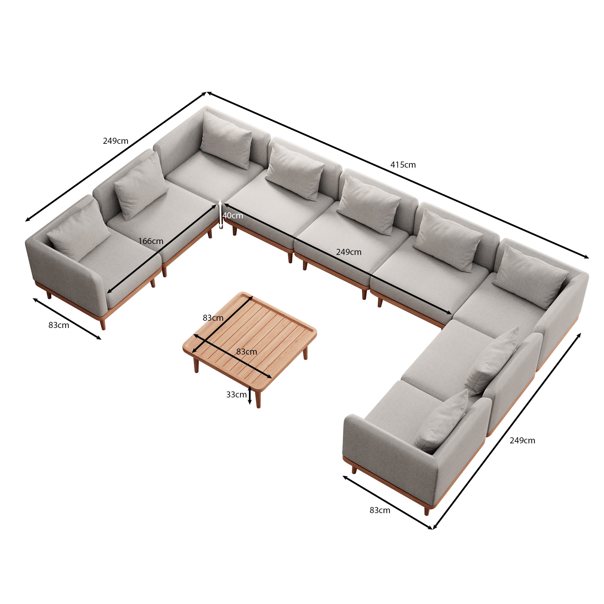 Luxuriöse Nouri Outdoor Wohnlandschaft – Aevora Kollektion für Garten