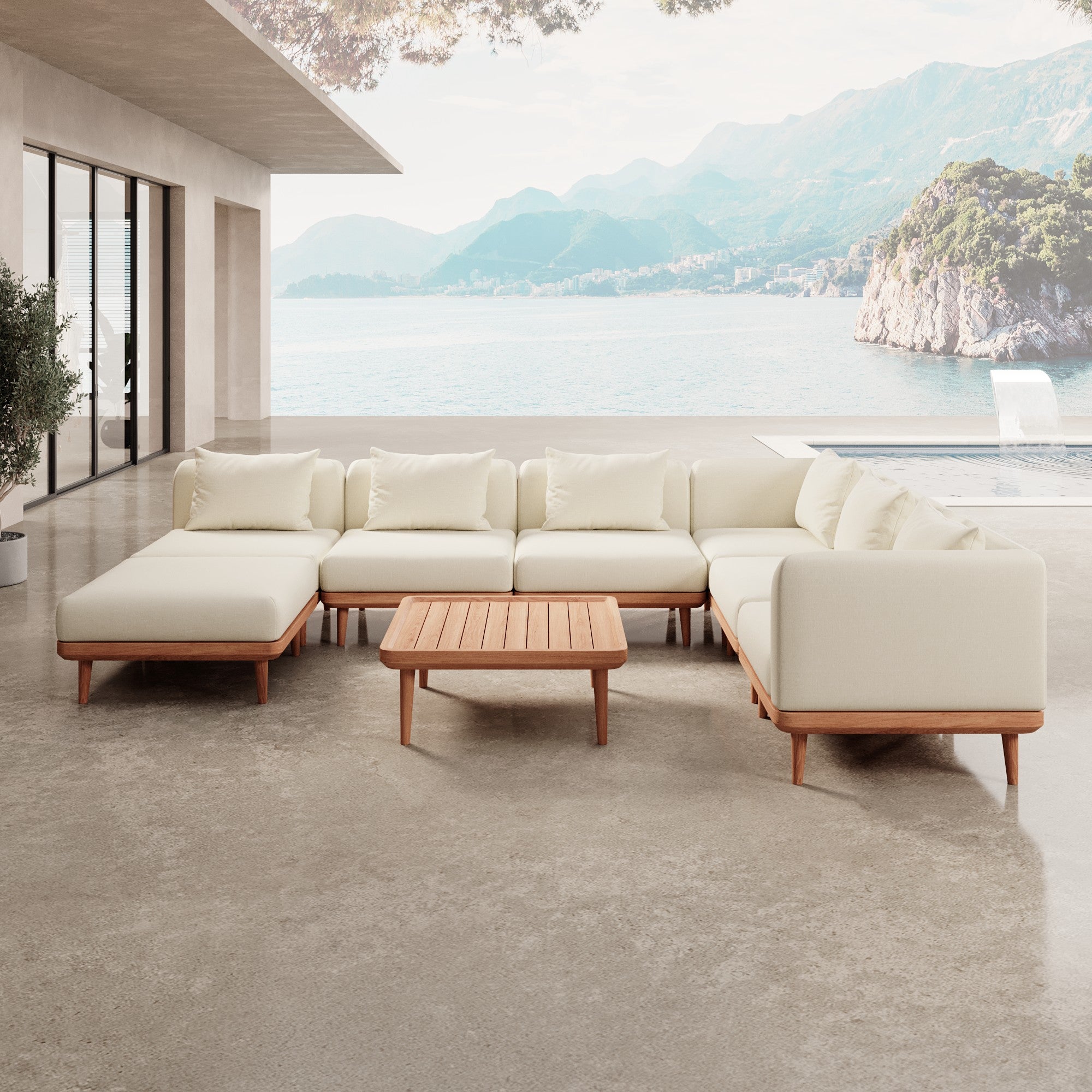 Nouri Aevora™ Luxus Outdoor Wohnlandschaft – Modulares Gartensofa mit Sunbrella Stoff