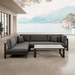 Lade das Bild in den Galerie-Viewer, Vayla Luxus Garten Ecklounge Set – Modulares Aluminium Ecksofa &amp; Tisch
