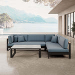 Lade das Bild in den Galerie-Viewer, Vayla Luxus Garten Ecklounge Set – Modulares Aluminium Ecksofa &amp; Tisch
