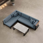 Lade das Bild in den Galerie-Viewer, Luxuriöse Vayla Ecklounge Gartenmöbel Set mit Sunbrella® Polstern &amp; Aluminiumrahmen
