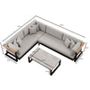 Vayla Luxus L-Form Outdoor Lounge-Set: Wetterfestes Sofa mit Tisch aus Aluminium