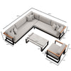 Vayla Luxus Garten Loungegruppe: Ecksofa, Sessel, Tisch – Robustes Aluminium Outdoor-Set
