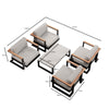 Vayla Luxus Garten Lounge Set: 4 wetterfeste Aluminium Sessel & Moderner Tisch