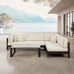 Lade das Bild in den Galerie-Viewer, Luxuriöse Vayla Ecklounge Gartenmöbel Set mit Sunbrella® Polstern &amp; Aluminiumrahmen

