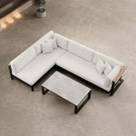 Lade das Bild in den Galerie-Viewer, Luxuriöse Vayla Ecklounge Gartenmöbel Set mit Sunbrella® Polstern &amp; Aluminiumrahmen
