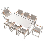 Lade das Bild in den Galerie-Viewer, Vayla Essgruppe: Stilvolles Outdoor-Set mit 8 Sesseln und Betonoptik-Tisch
