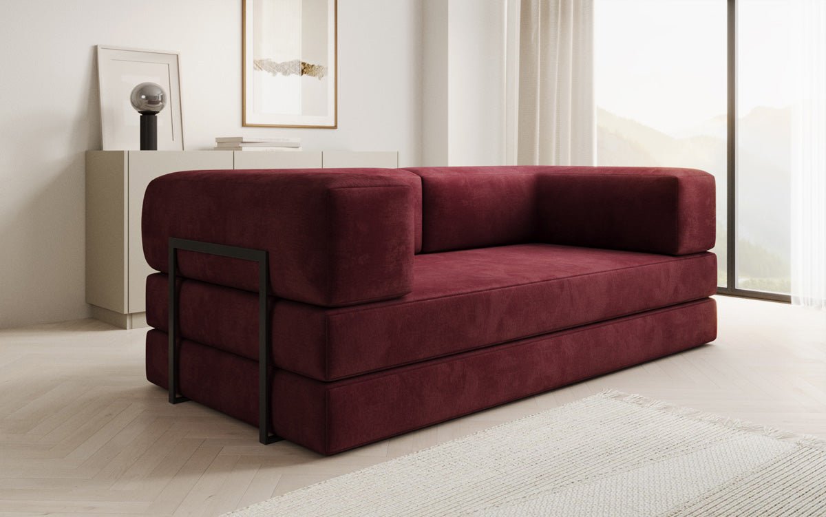 Luxuriöses "Lazy" 3-Sitzer Samt Designer Sofa mit Schlaffunktion und Stauraum