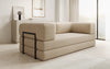 Luxuriöses Designer Lazy 3-Sitzer Schlafsofa mit Bouclé-Stoff und Stauraum
