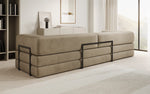 Lade das Bild in den Galerie-Viewer, Luxuriöses XXL Designer Samt Sofa mit Schlaffunktion, Stauraum und Komfort
