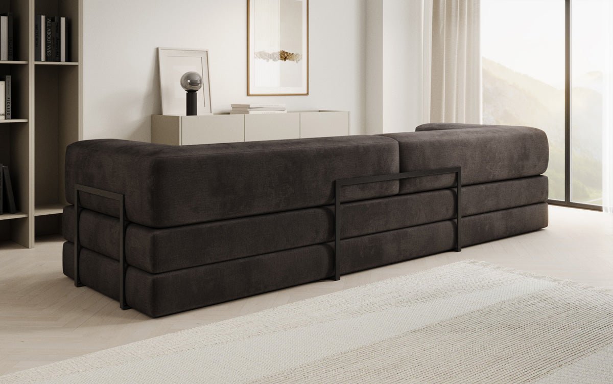 Luxuriöses XXL Designer Samt Sofa mit Schlaffunktion, Stauraum und Komfort