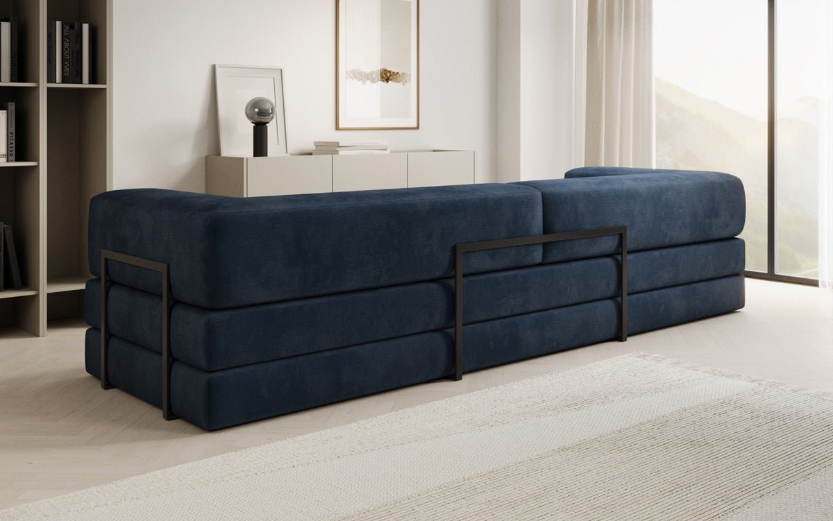 Luxuriöses XXL Designer Samt Sofa mit Schlaffunktion, Stauraum und Komfort