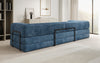 Luxuriöses Designer Cord Sofa XXL: 3-Sitzer mit Schlaffunktion & Stauraum