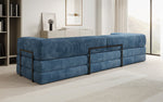 Lade das Bild in den Galerie-Viewer, Luxuriöses Designer Cord Sofa XXL: 3-Sitzer mit Schlaffunktion &amp; Stauraum
