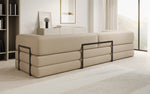 Lade das Bild in den Galerie-Viewer, Luxuriöses XXL Designer Bouclé Sofa – 3 Sitzer mit Schlaffunktion &amp; Stauraum

