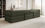 Lade das Bild in den Galerie-Viewer, Luxuriöses XXL Designer Bouclé Sofa – 3 Sitzer mit Schlaffunktion &amp; Stauraum
