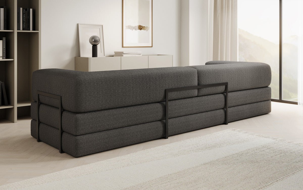 Luxuriöses XXL Designer Bouclé Sofa – 3 Sitzer mit Schlaffunktion & Stauraum